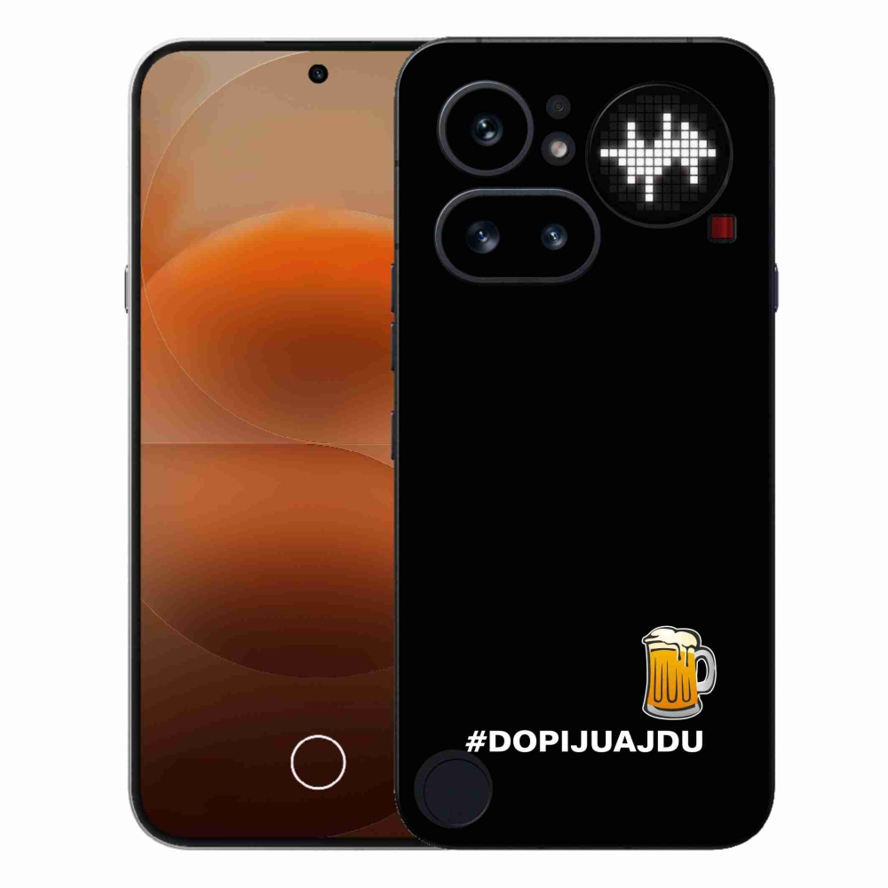 Gélový kryt mmCase na Nothing Phone (4a) - pivný motív 1 čierne pozadie