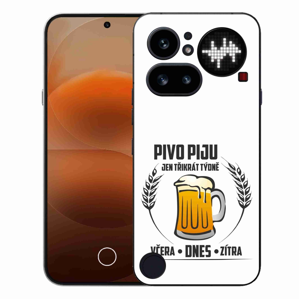Gélový kryt mmCase na Nothing Phone (4a) - pivný motív biele pozadie