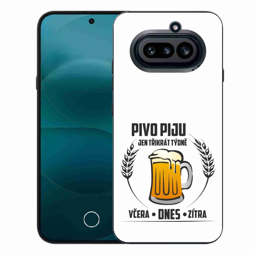 Gélový kryt mmCase na Nothing Phone (4a) - pivný motív biele pozadie