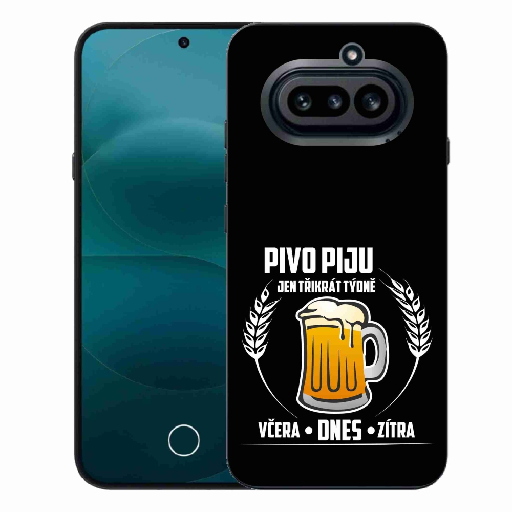 Gélový kryt mmCase na Nothing Phone (4a) - pivný motív čierne pozadie