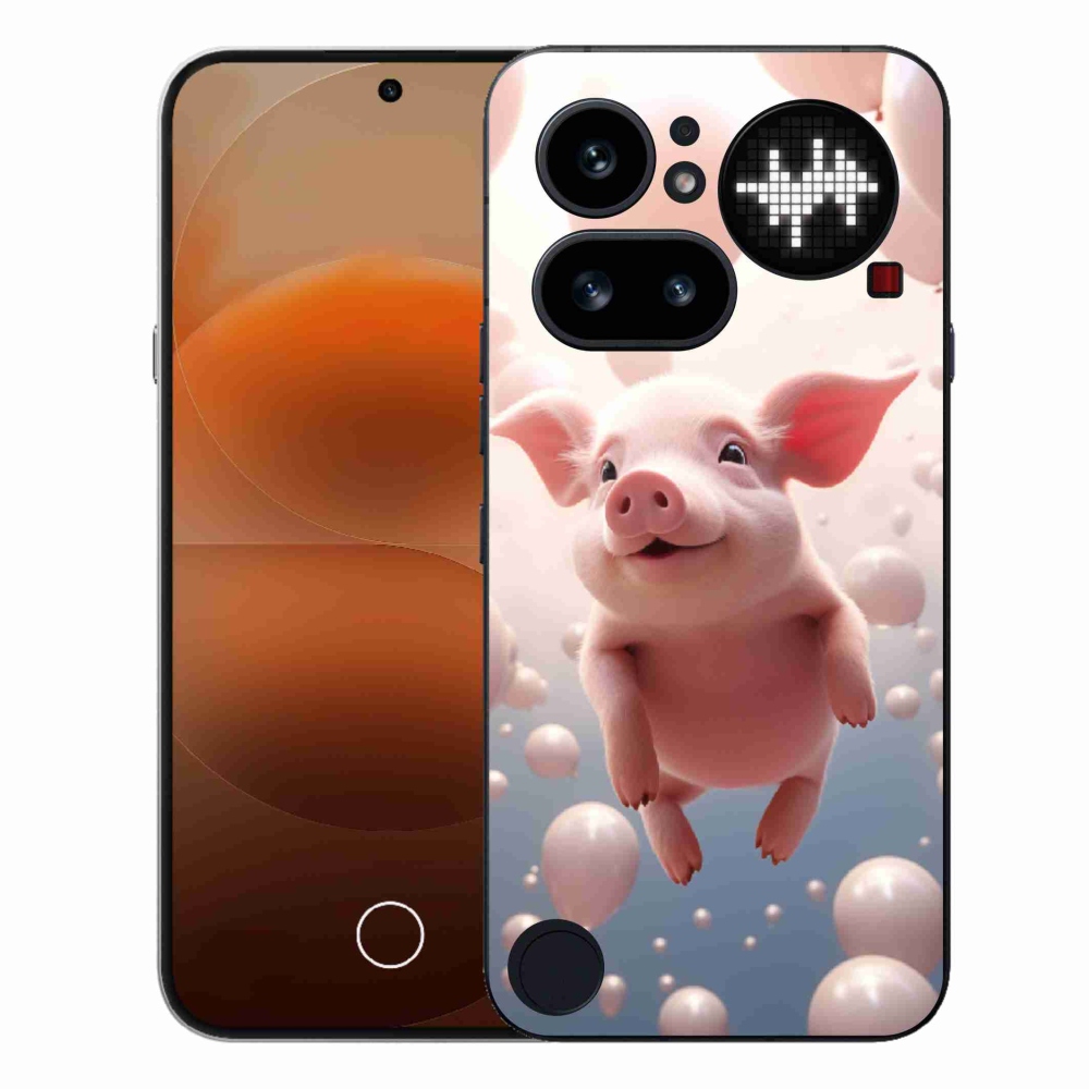 Gélový kryt mmCase na Nothing Phone (4a) - prasiatko s balónikmi