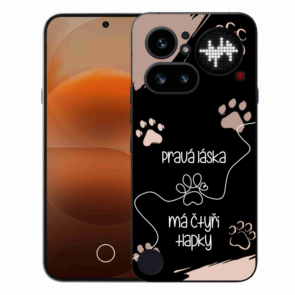 Gélový kryt mmCase na Nothing Phone (4a) - psí motív 1 čierne pozadie