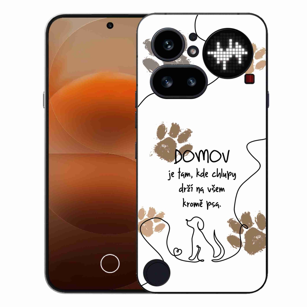 Gélový kryt mmCase na Nothing Phone (4a) - psí motív biele pozadie