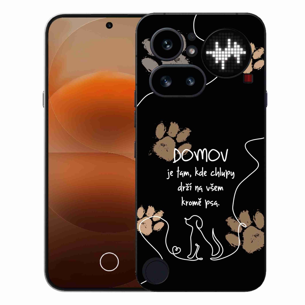 Gélový kryt mmCase na Nothing Phone (4a) - psí motív čierne pozadie