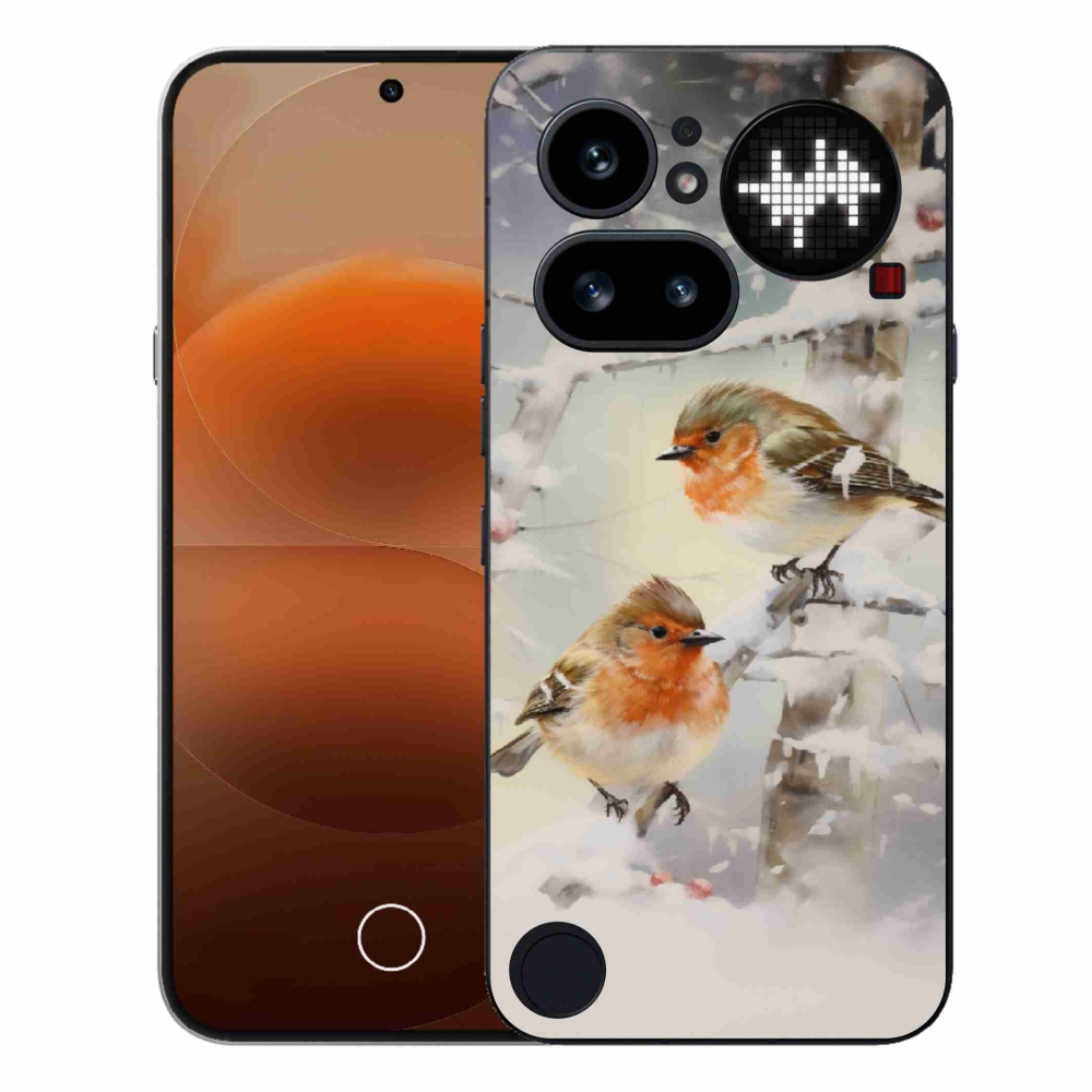 Gélový kryt mmCase na Nothing Phone (4a) - vtáčiky v zime