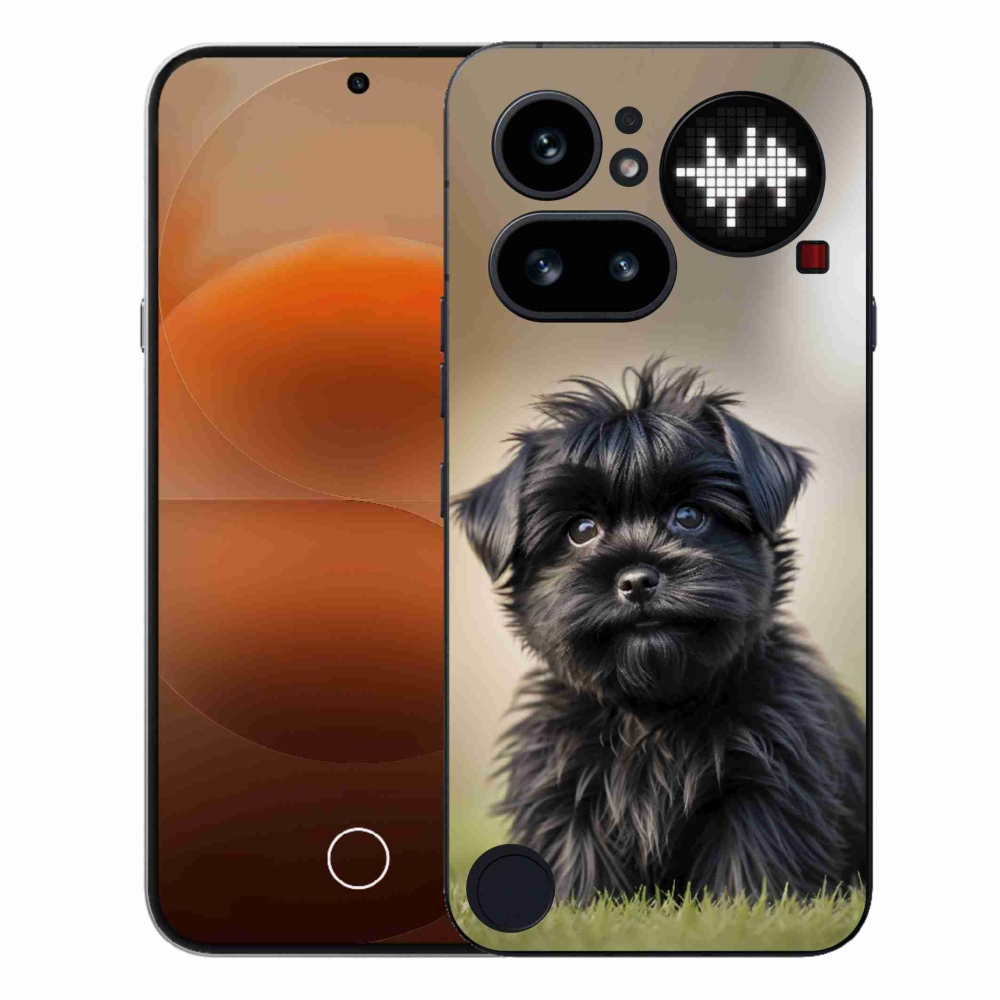 Gélový kryt mmCase na Nothing Phone (4a) - roztomilý čierny psík