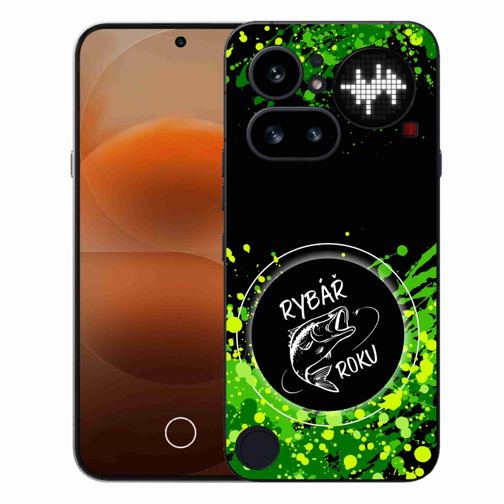 Gélový kryt mmCase na Nothing Phone (4a) - rybár roku čierne pozadie