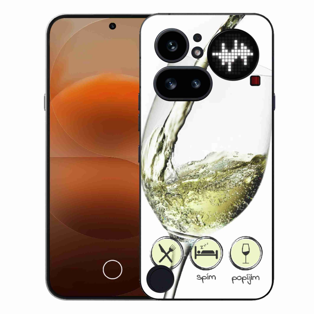 Gélový kryt mmCase na Nothing Phone (4a) - pohár vína bielej