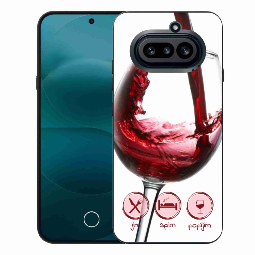 Gélový kryt mmCase na Nothing Phone (4a) - pohár vína červené