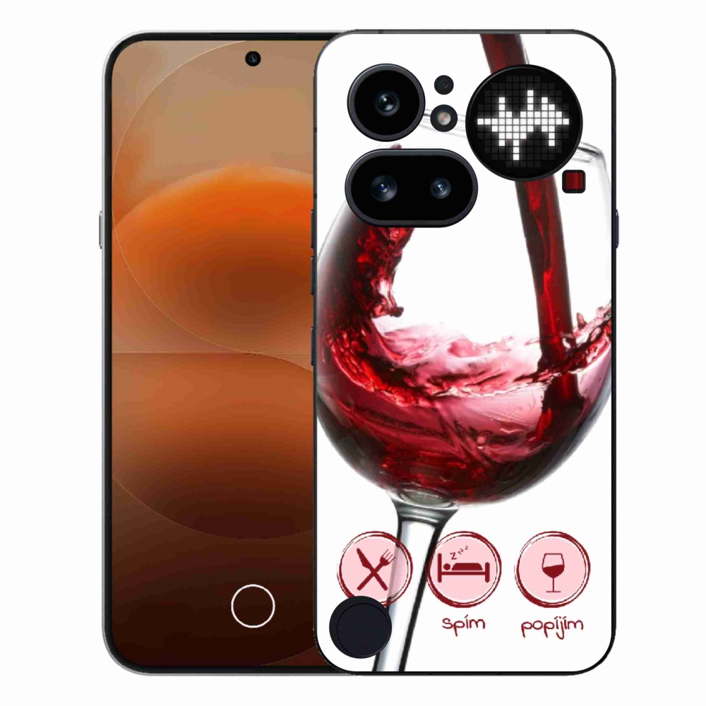 Gélový kryt mmCase na Nothing Phone (4a) - pohár vína červené