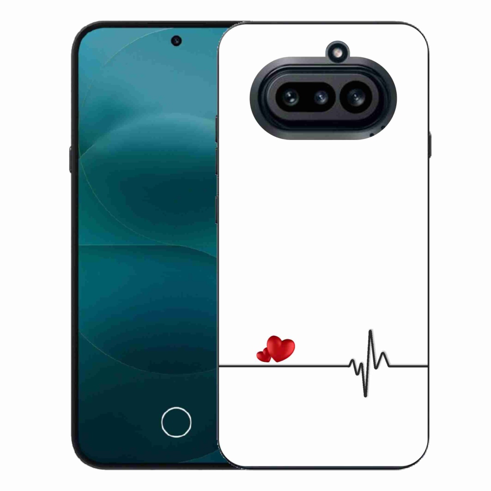 Gélový kryt mmCase na Nothing Phone (4a) - srdce a tep biele pozadie