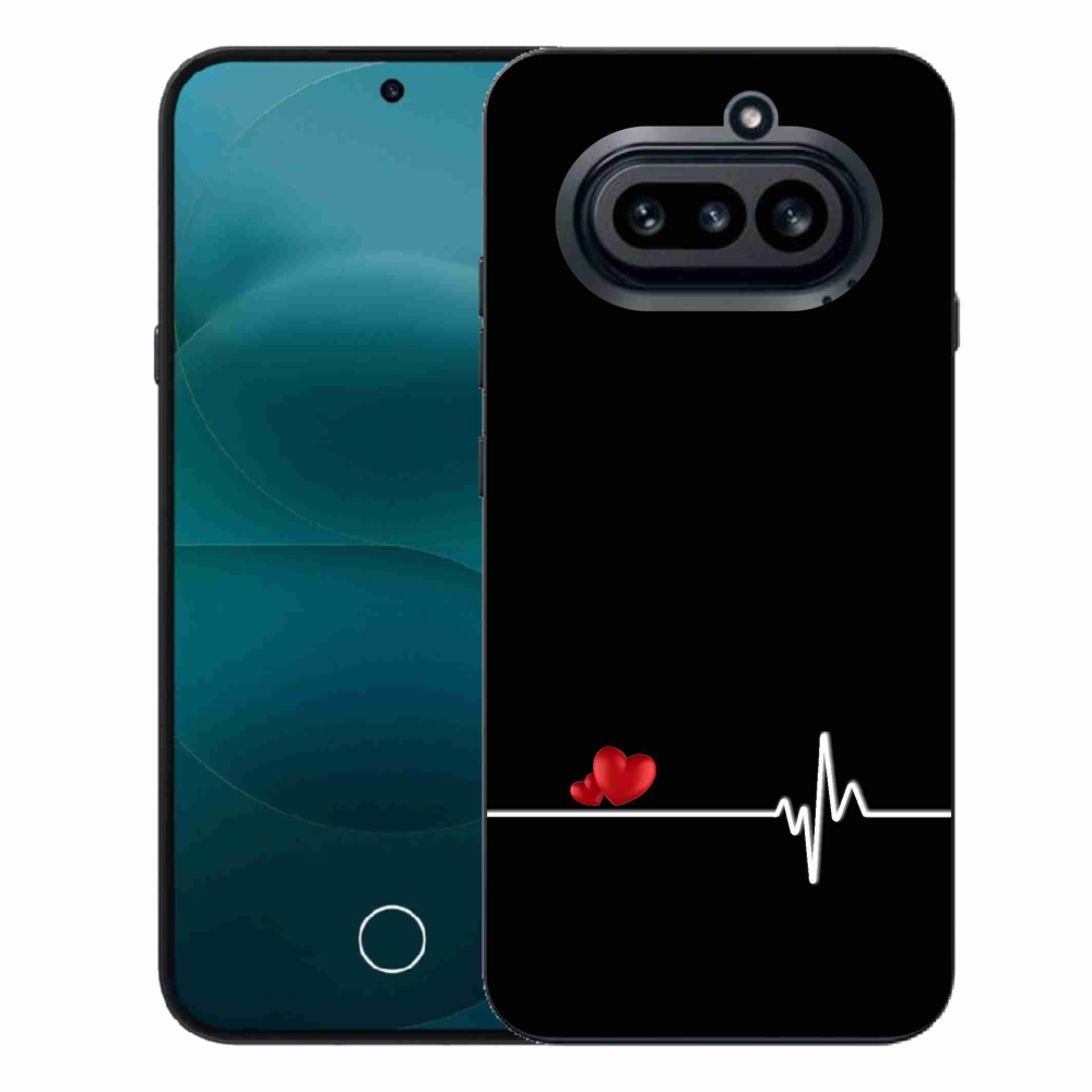 Gélový kryt mmCase na Nothing Phone (4a) - srdce a tep čierne pozadie