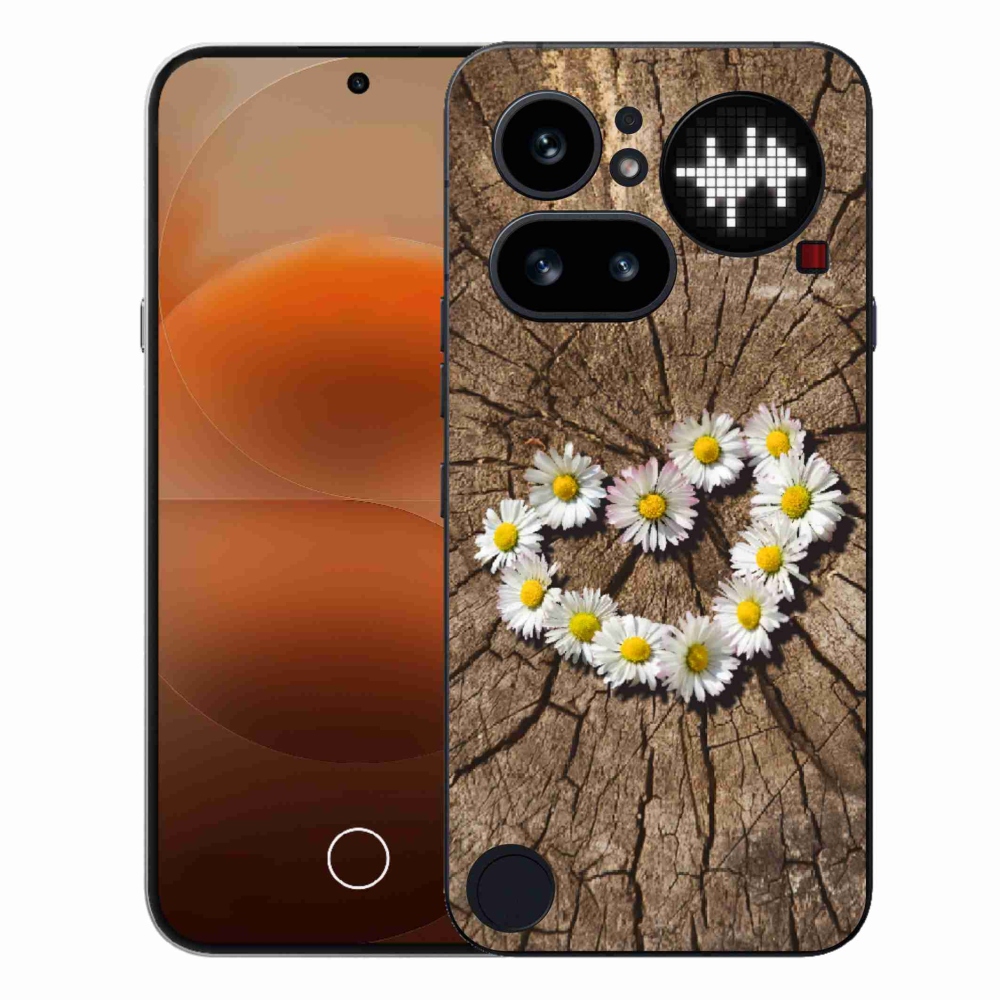 Gélový kryt mmCase na Nothing Phone (4a) - srdce z margaréty