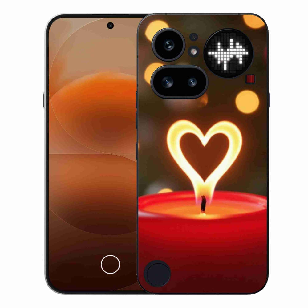 Gélový kryt mmCase na Nothing Phone (4a) - srdce z plameňa