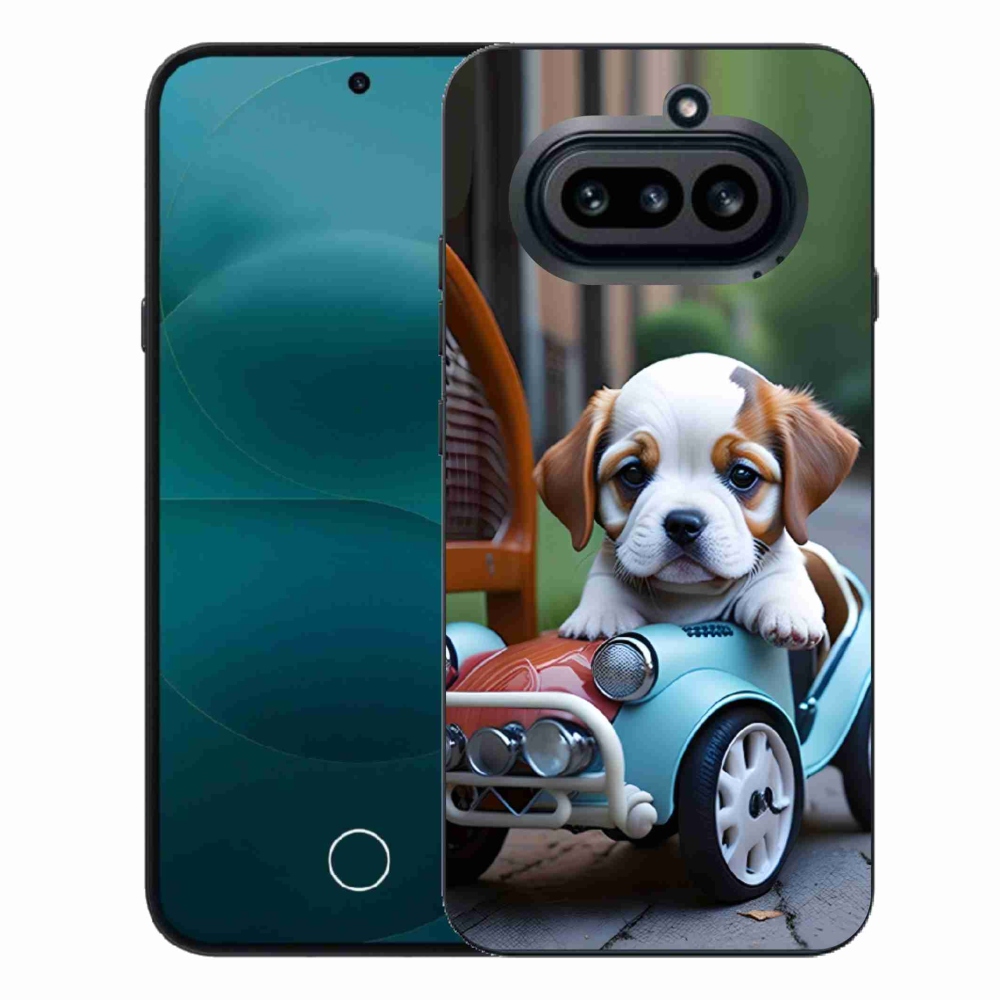 Gélový kryt mmCase na Nothing Phone (4a) - šteňa v retro aute