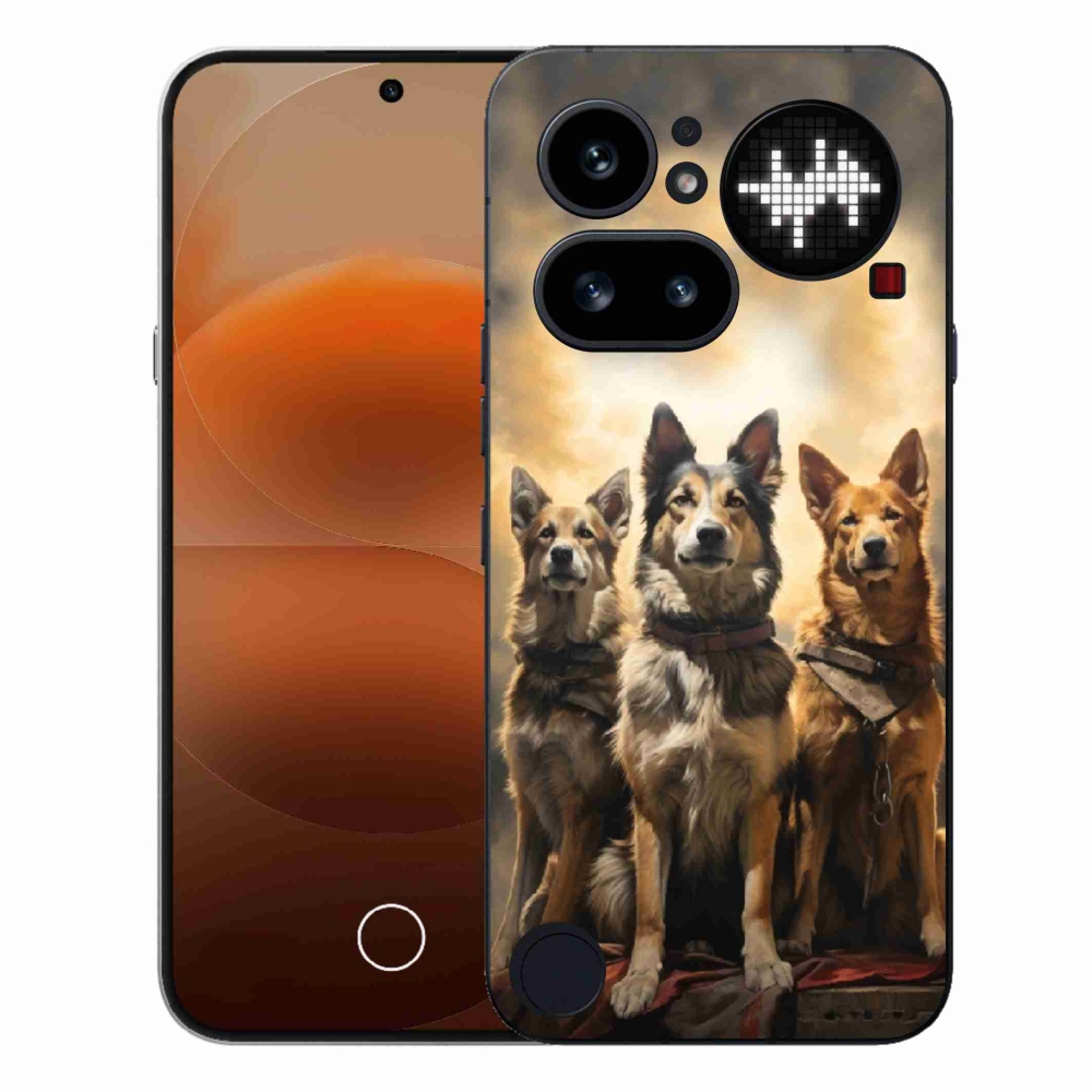 Gélový kryt mmCase na Nothing Phone (4a) - tri psy