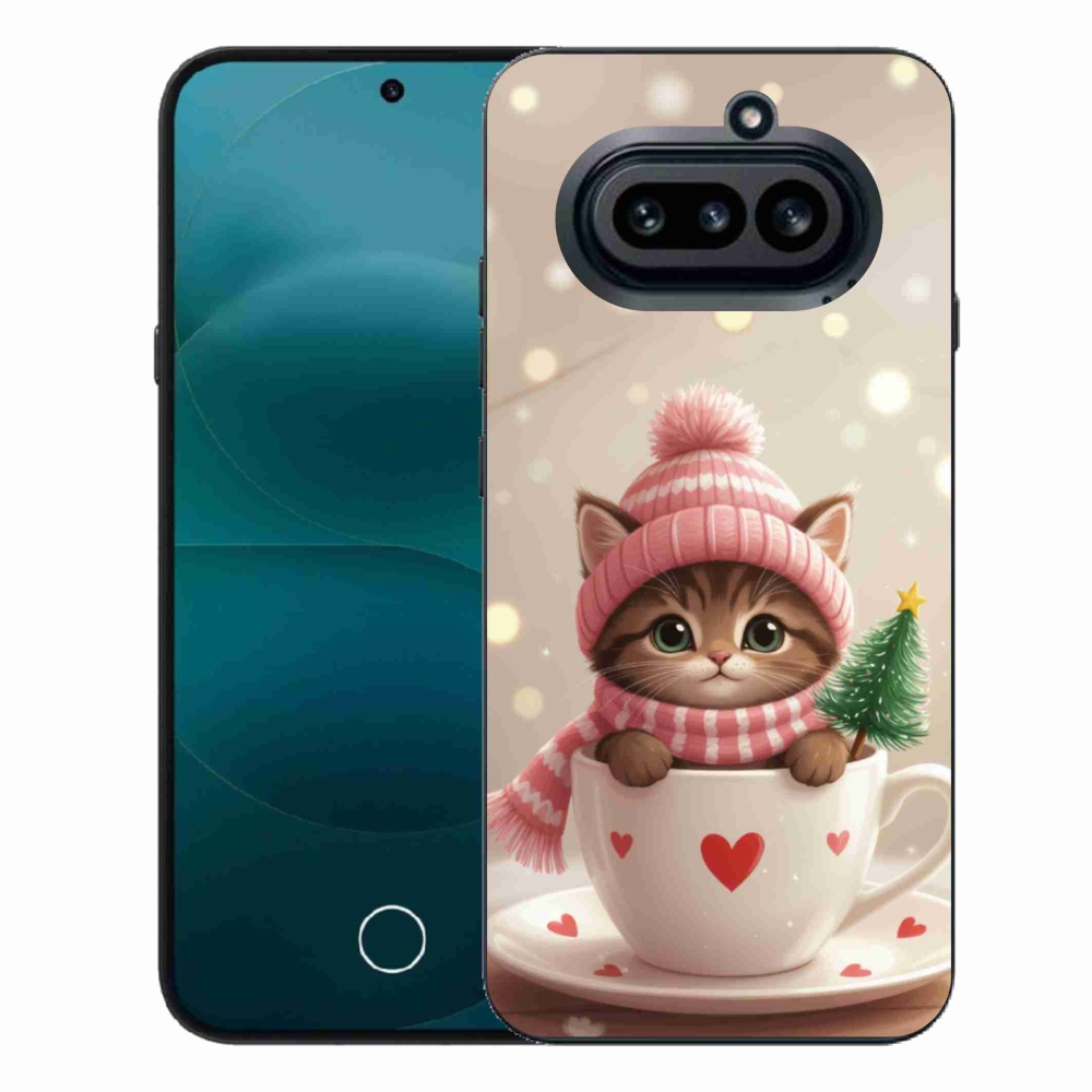Gélový kryt mmCase na Nothing Phone (4a) - vianočné mačiatko v hrnčeku