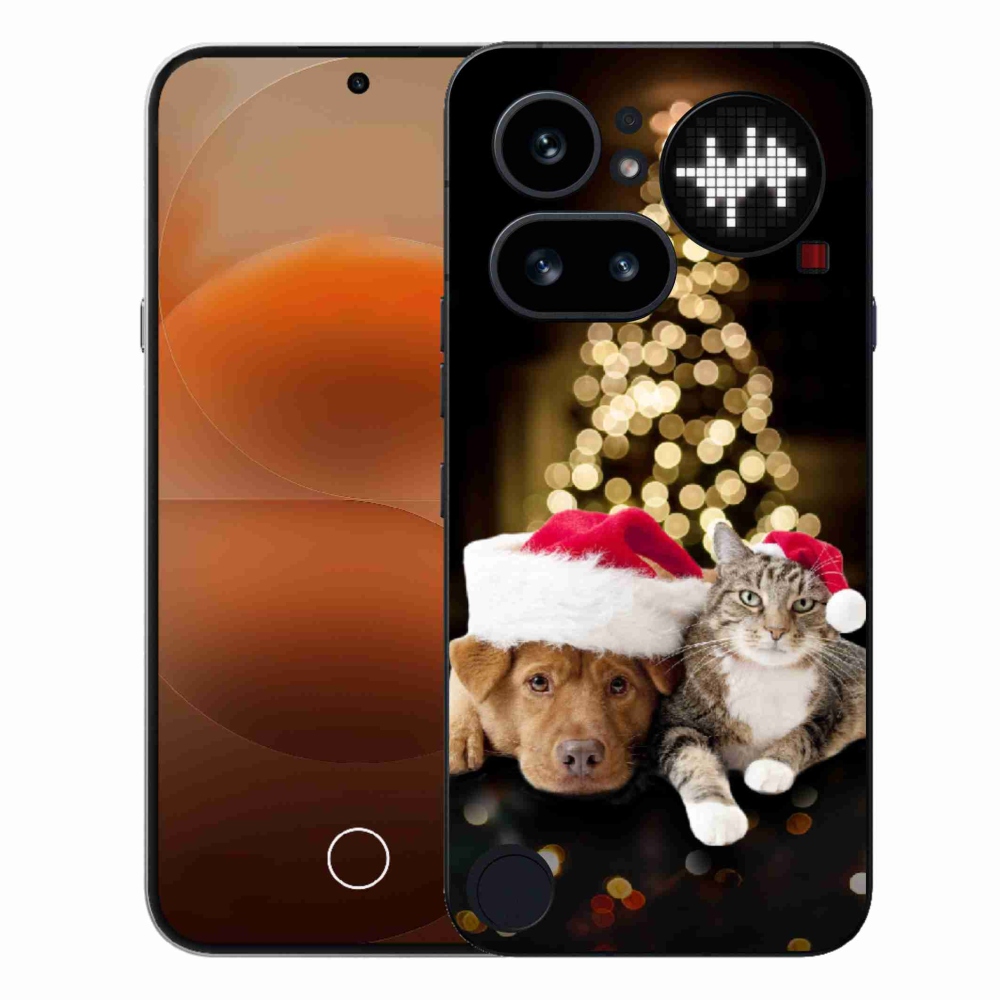 Gélový kryt mmCase na Nothing Phone (4a) - vianočný pes a mačka