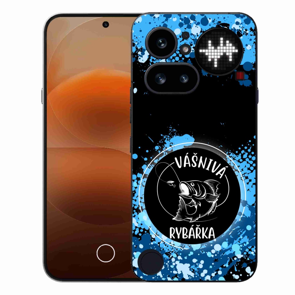 Gélový kryt mmCase na Nothing Phone (4a) - vášnivá rybárka čierne pozadie