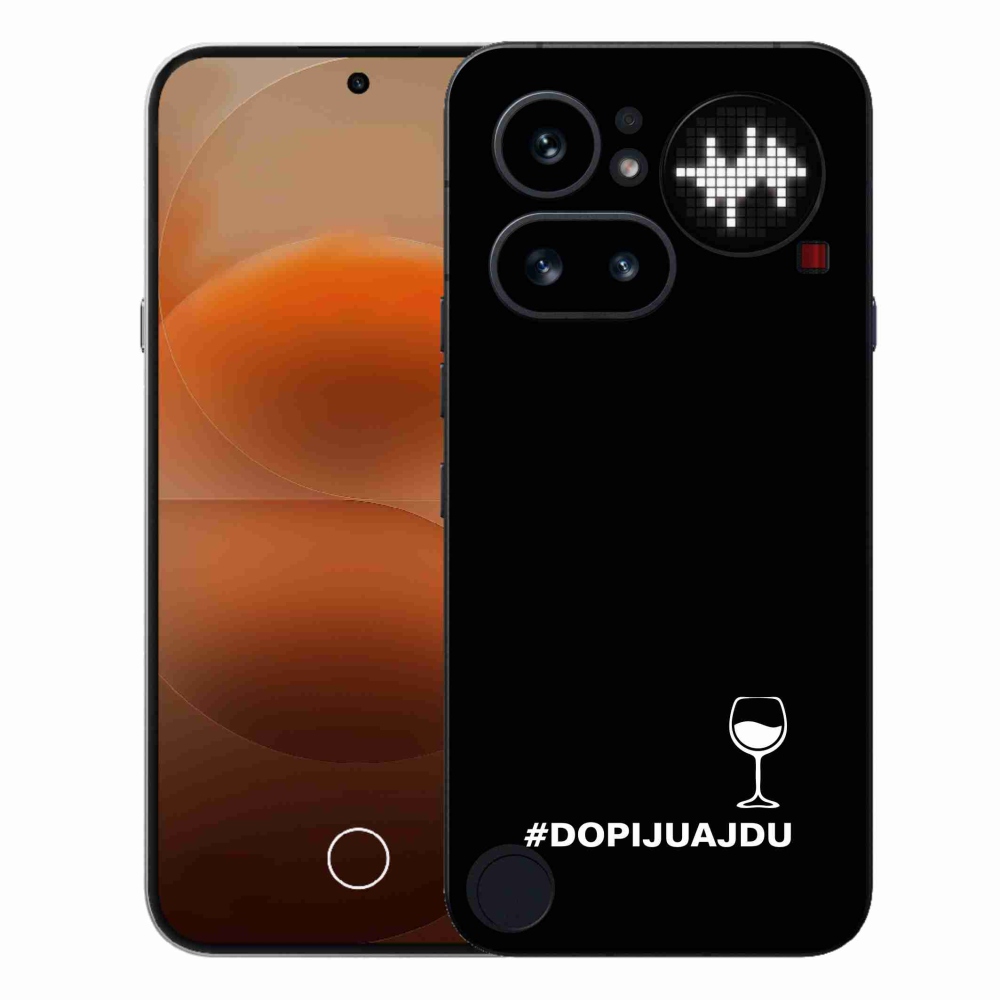 Gélový kryt mmCase na Nothing Phone (4a) - vínny motív čierne pozadie