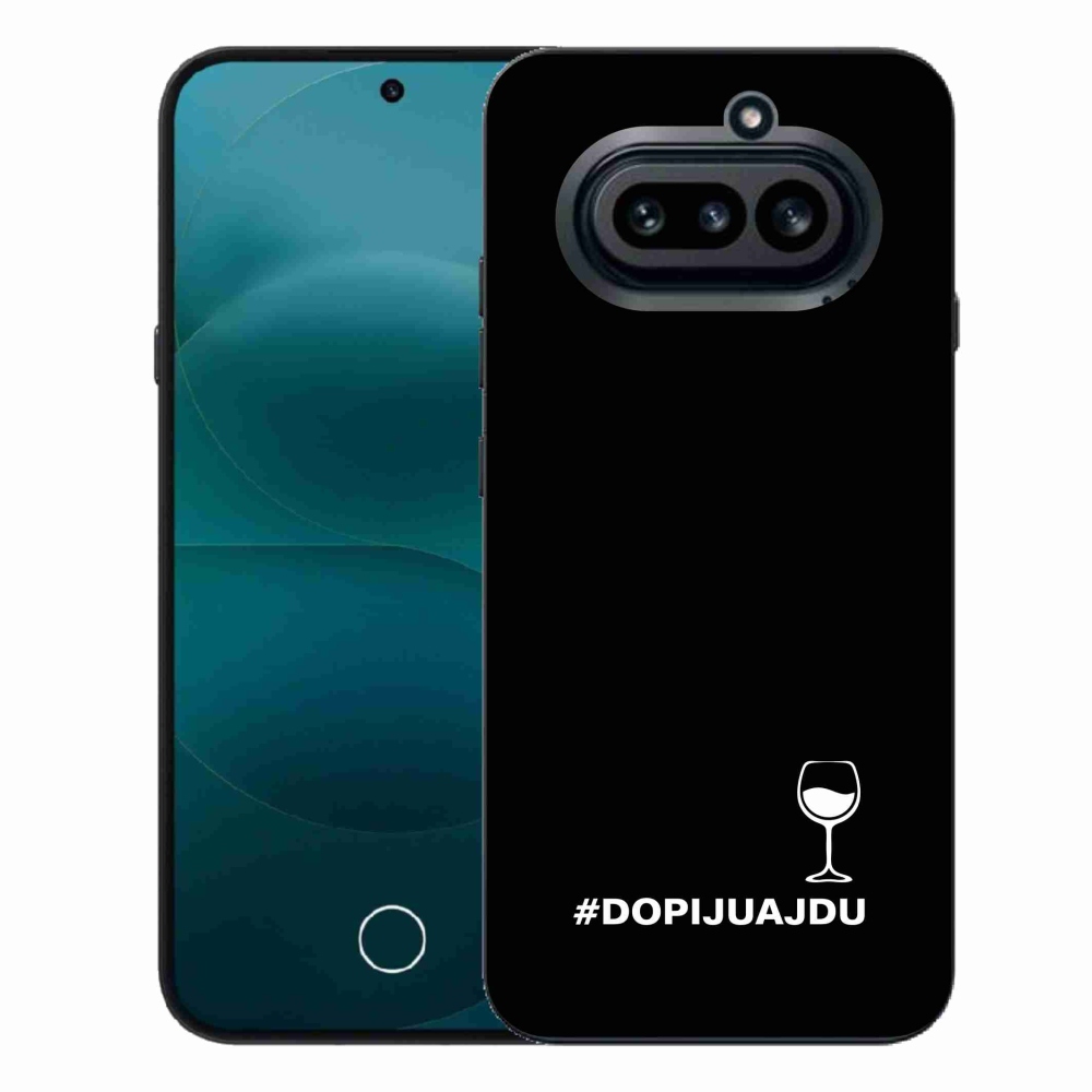 Gélový kryt mmCase na Nothing Phone (4a) - vínny motív čierne pozadie