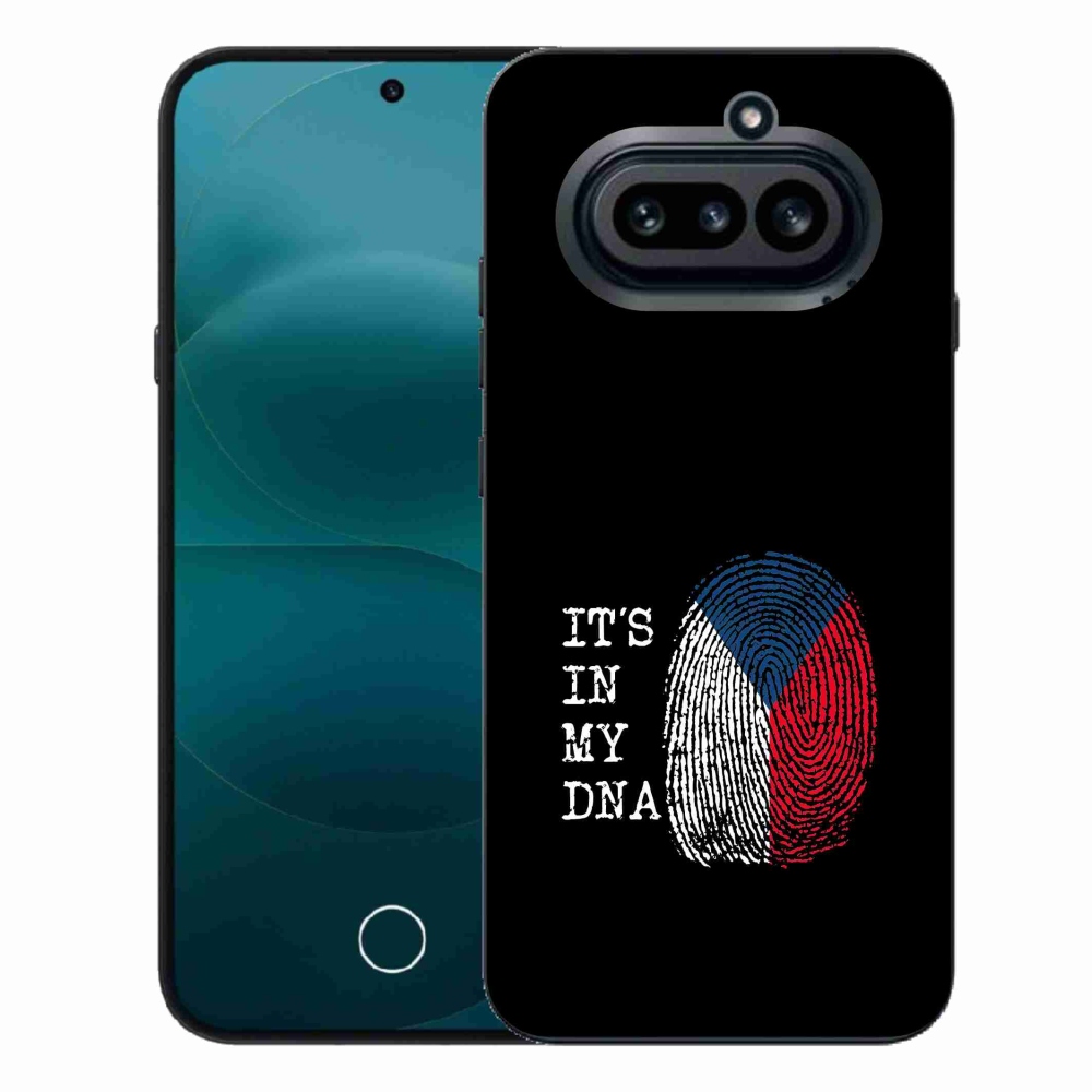 Gélový kryt mmCase na Nothing Phone (4a) - vlajka odtlačok prsta čierne pozadie