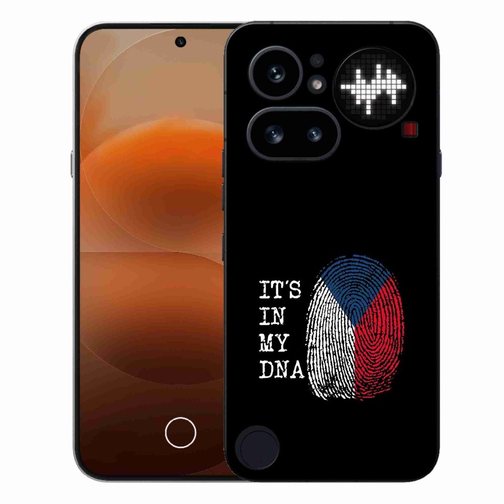 Gélový kryt mmCase na Nothing Phone (4a) - vlajka odtlačok prsta čierne pozadie