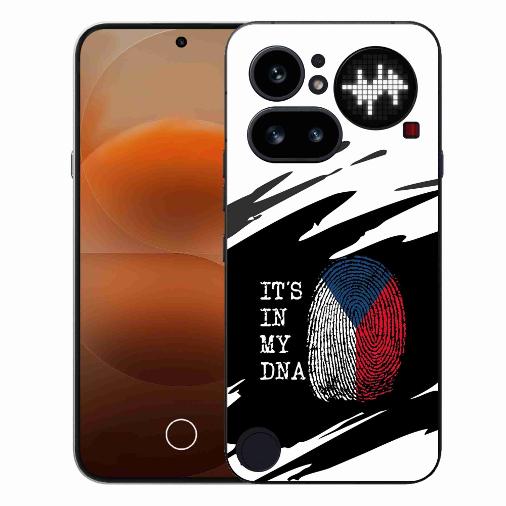 Gélový kryt mmCase na Nothing Phone (4a) - vlajka odtlačok prsta čiernobiele pozadie