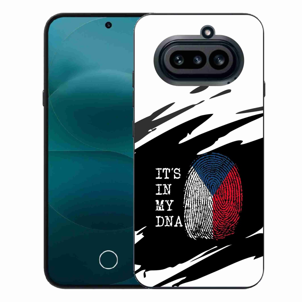Gélový kryt mmCase na Nothing Phone (4a) - vlajka odtlačok prsta čiernobiele pozadie
