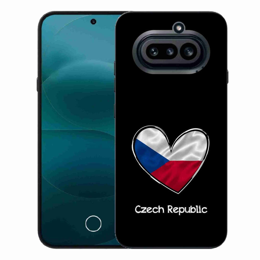 Gélový kryt mmCase na Nothing Phone (4a) - vlajka srdca čierne pozadie
