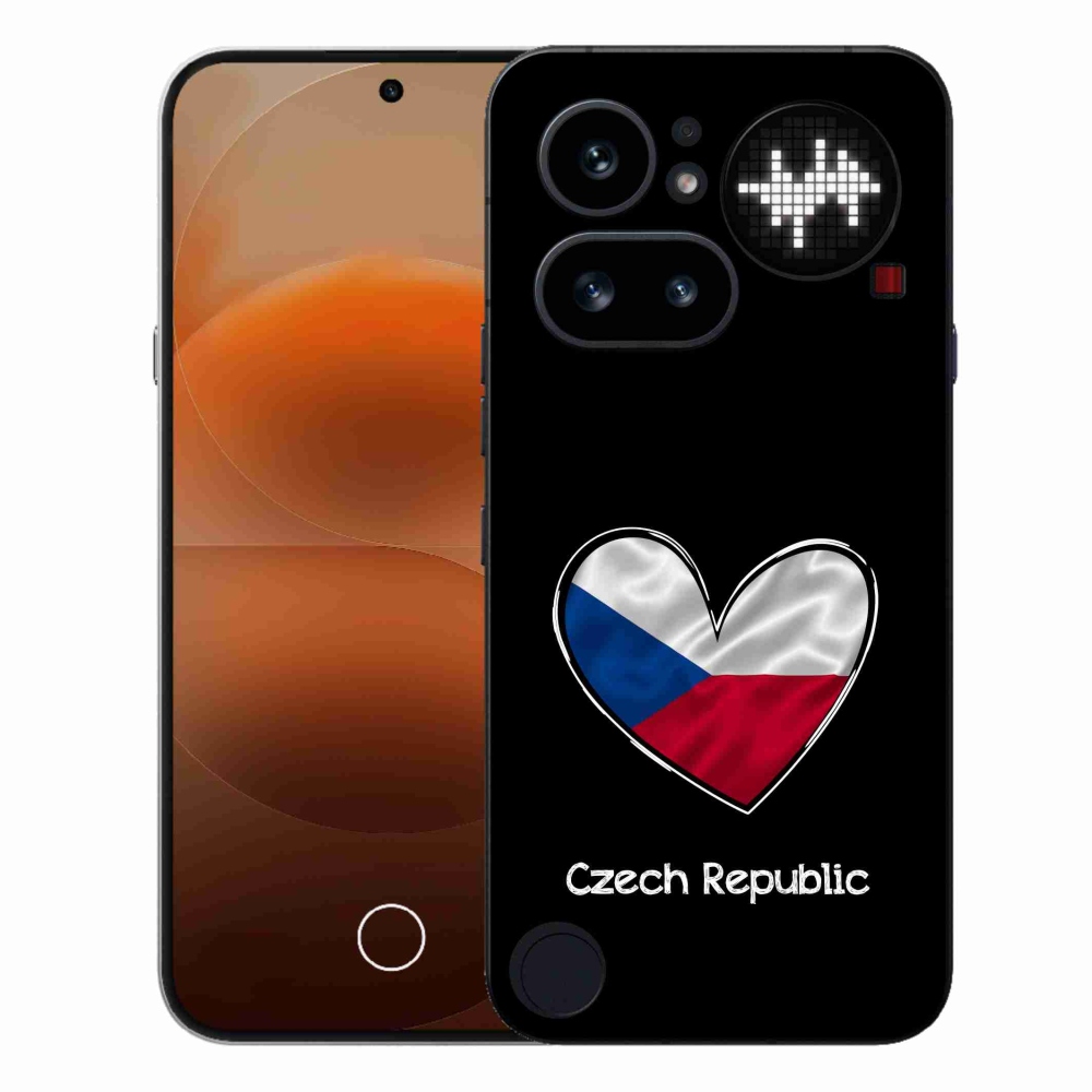 Gélový kryt mmCase na Nothing Phone (4a) - vlajka srdca čierne pozadie