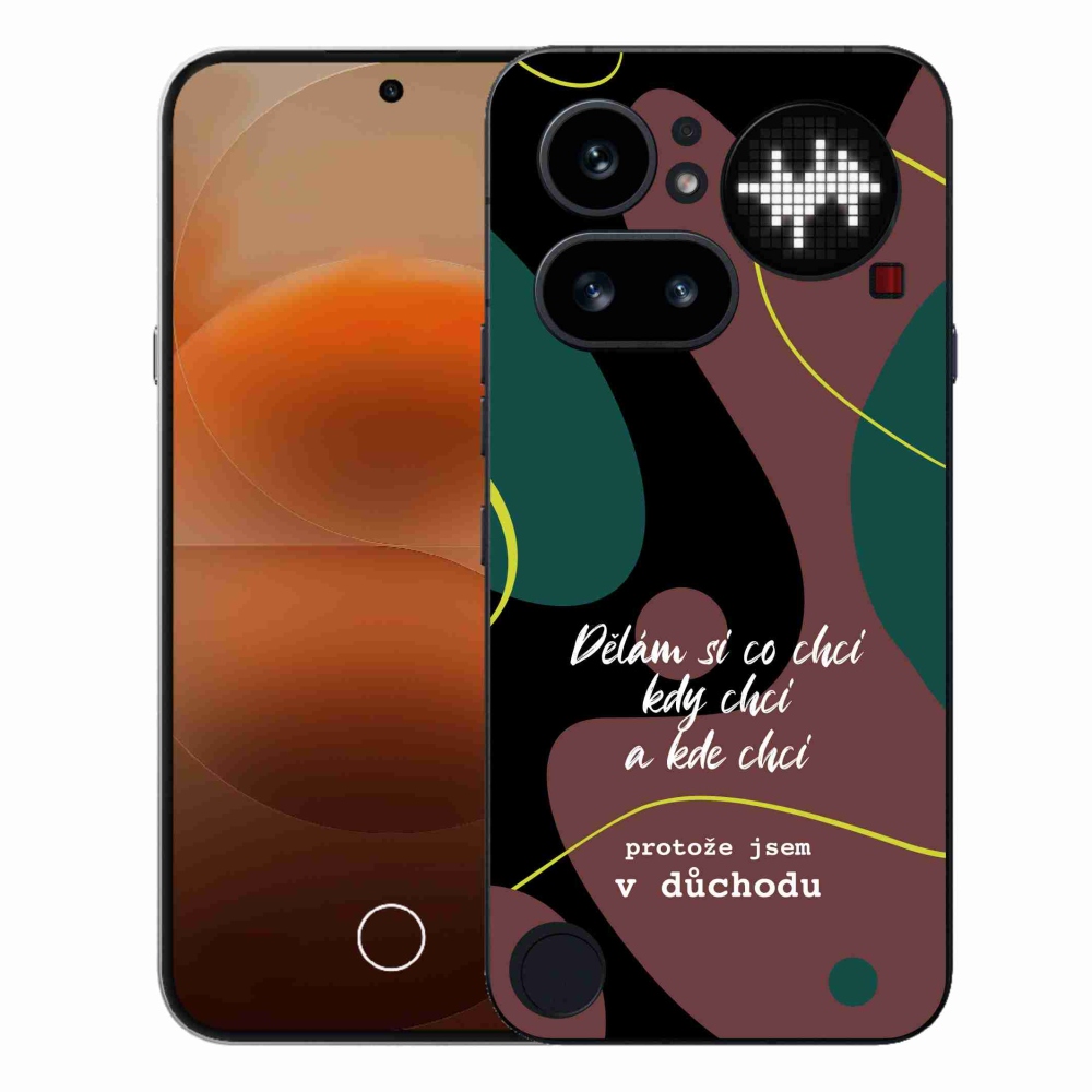 Gélový kryt mmCase na Nothing Phone (4a) - vtipný text 10 čierne pozadie