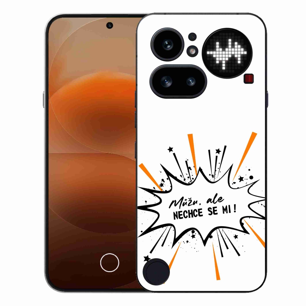Gélový kryt mmCase na Nothing Phone (4a) - vtipný text 11 biele pozadie
