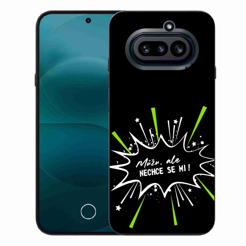 Gélový kryt mmCase na Nothing Phone (4a) - vtipný text 11 čierne pozadie