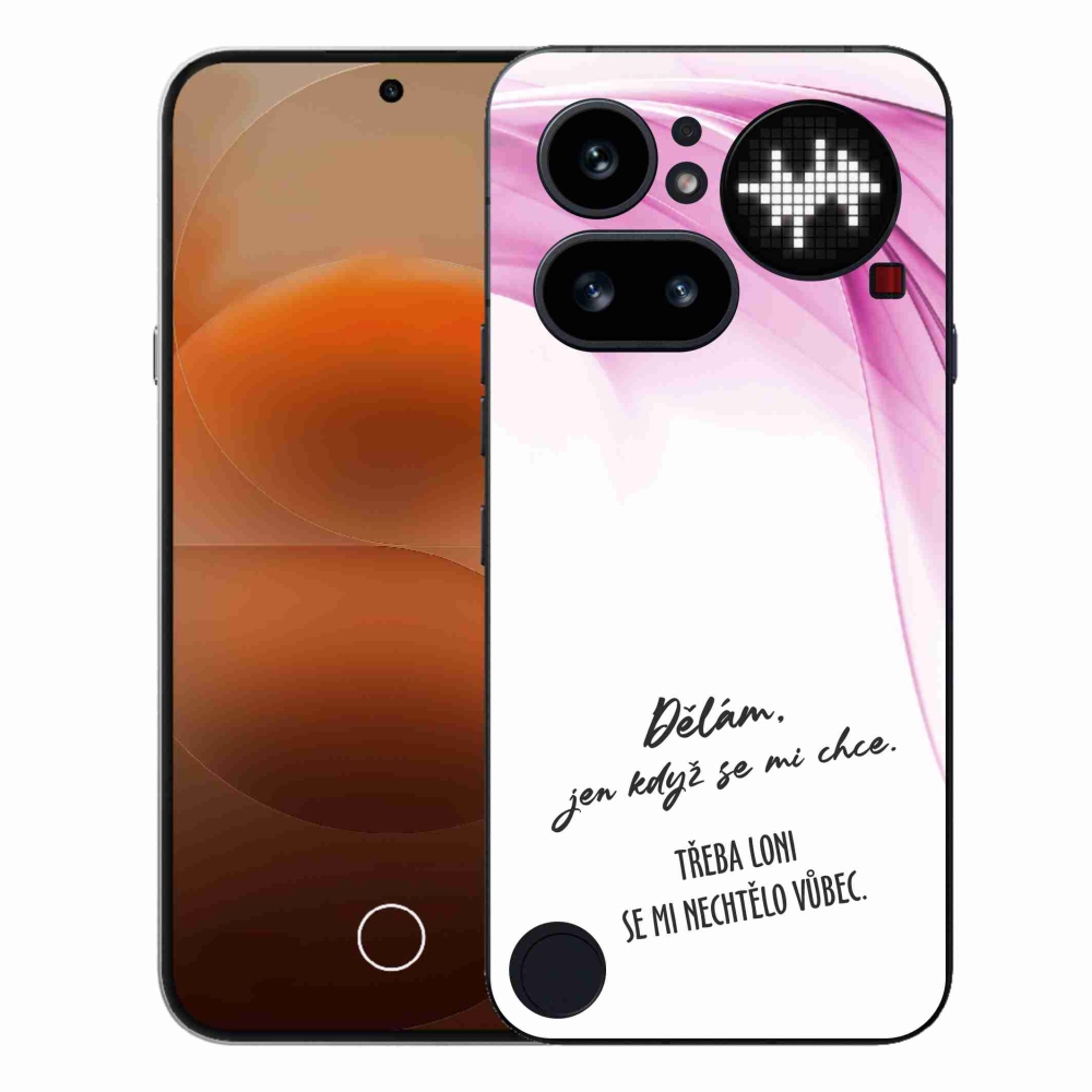 Gélový kryt mmCase na Nothing Phone (4a) - vtipný text 12 biele pozadie