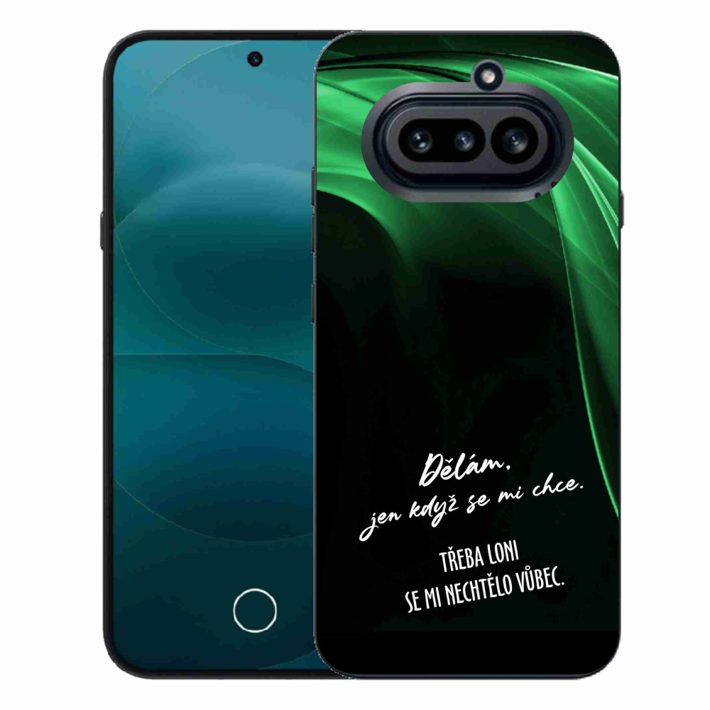 Gélový kryt mmCase na Nothing Phone (4a) - vtipný text 12 čierne pozadie