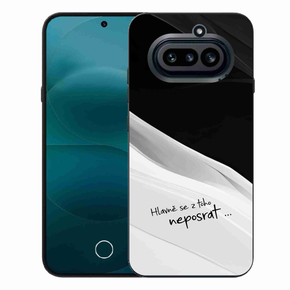 Gélový kryt mmCase na Nothing Phone (4a) - vtipný text 13 bieločierne pozadie