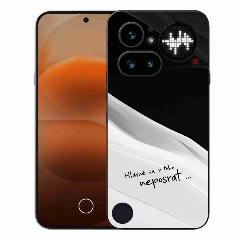 Gélový kryt mmCase na Nothing Phone (4a) - vtipný text 13 bieločierne pozadie