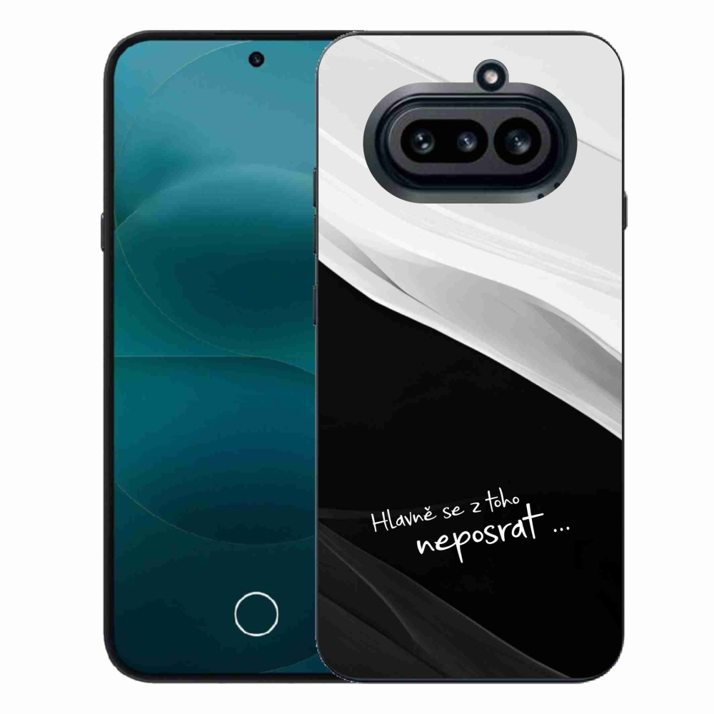 Gélový kryt mmCase na Nothing Phone (4a) - vtipný text 13 čiernobiele pozadie