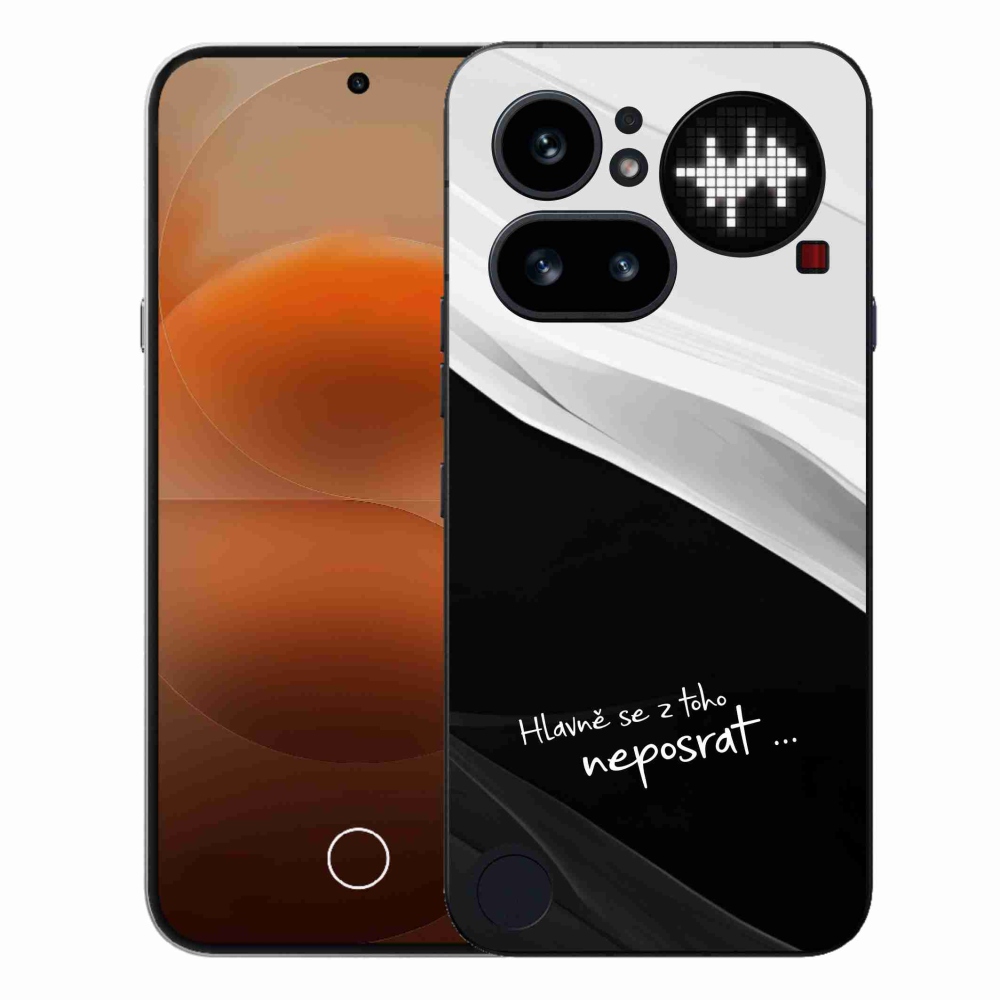 Gélový kryt mmCase na Nothing Phone (4a) - vtipný text 13 čiernobiele pozadie
