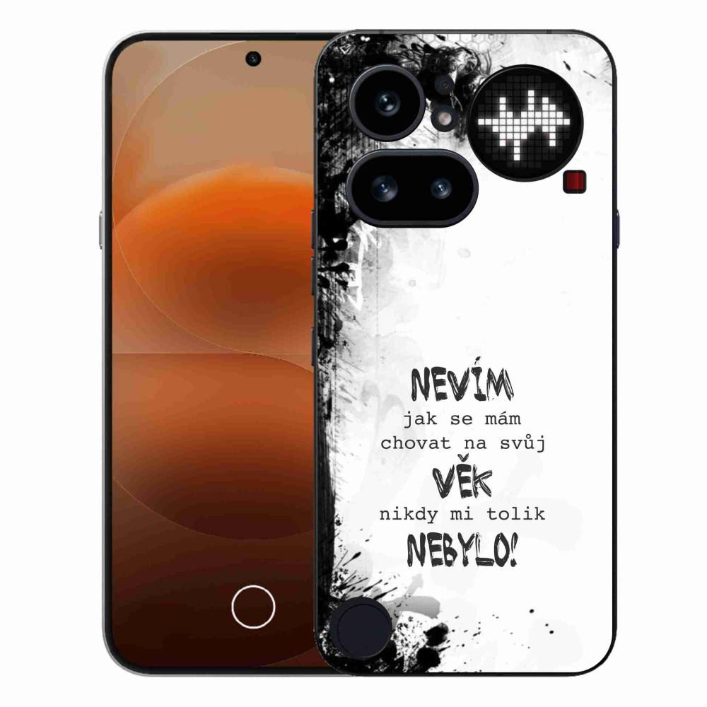 Gélový kryt mmCase na Nothing Phone (4a) - vtipný text 14 biele pozadie