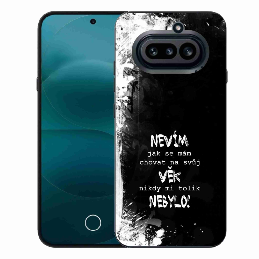 Gélový kryt mmCase na Nothing Phone (4a) - vtipný text 14 čierne pozadie