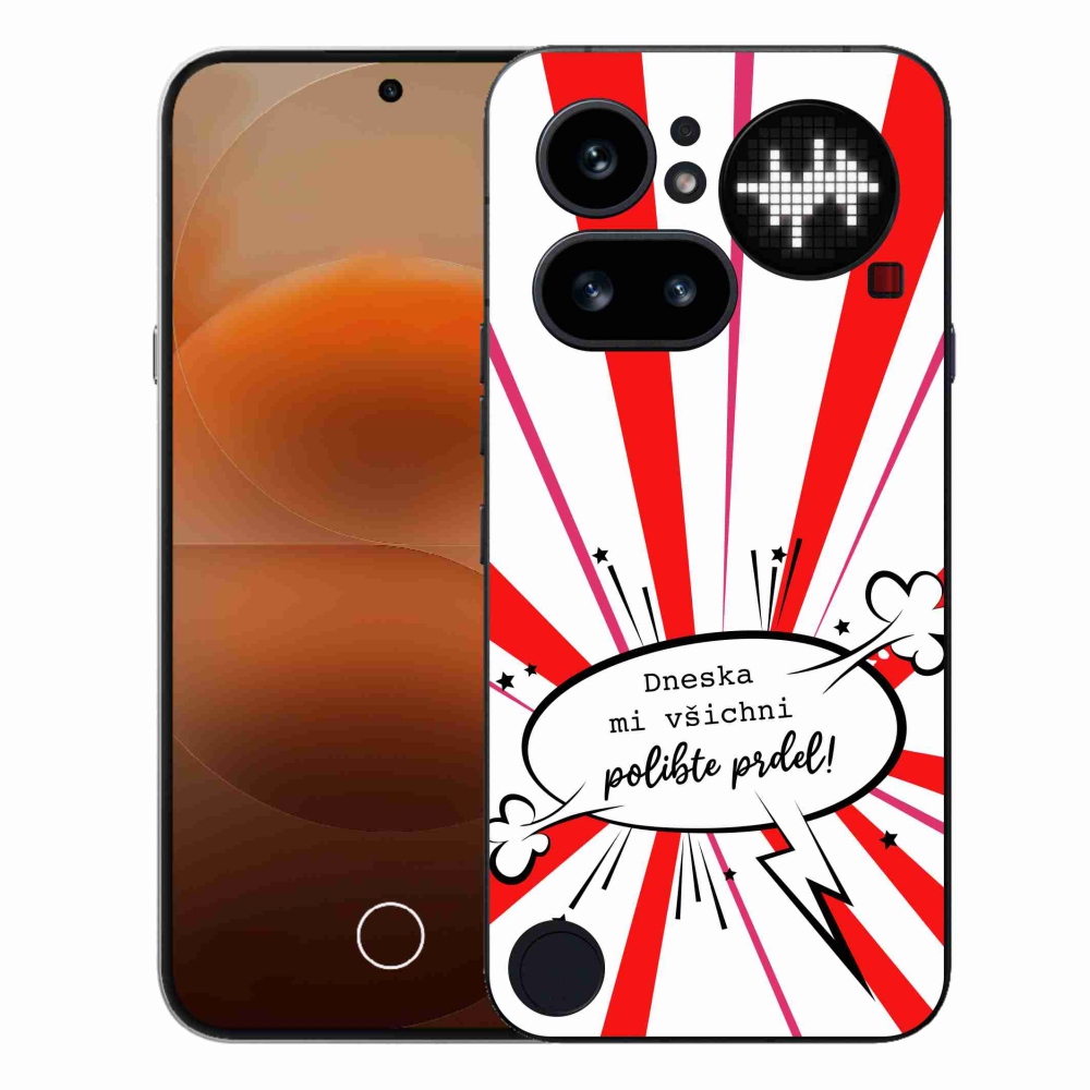 Gélový kryt mmCase na Nothing Phone (4a) - vtipný text 15 biele pozadie