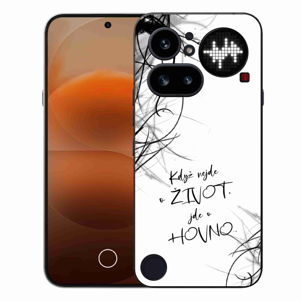 Gélový kryt mmCase na Nothing Phone (4a) - vtipný text 16 biele pozadie