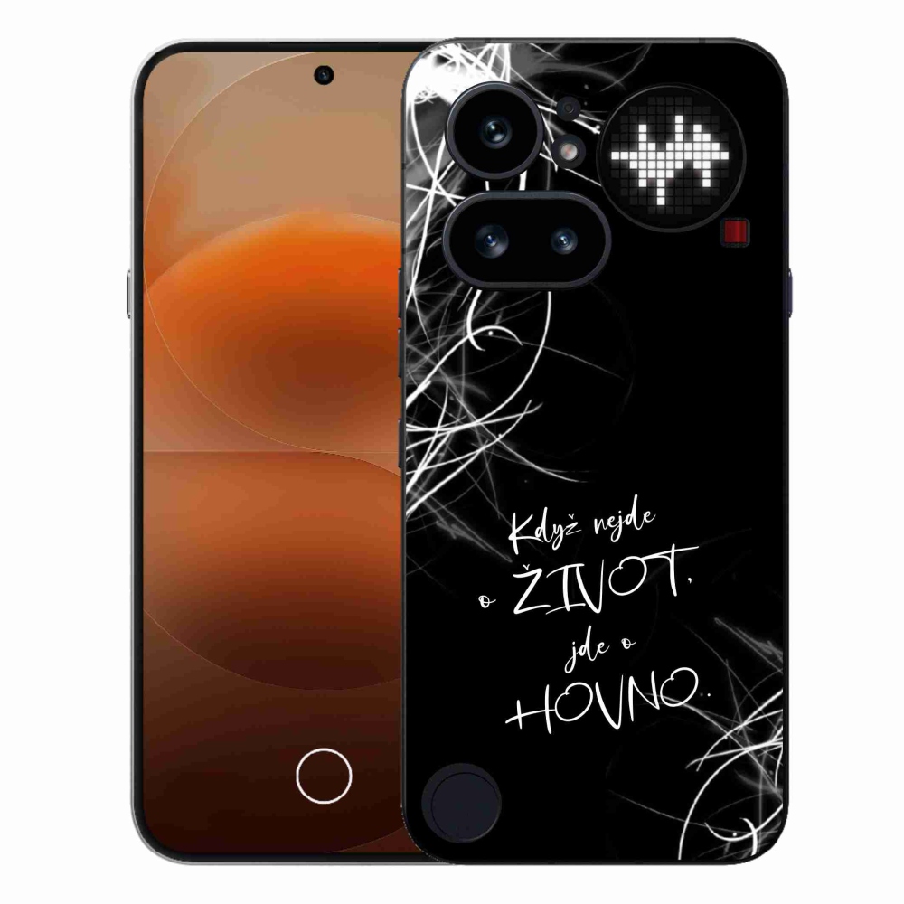 Gélový kryt mmCase na Nothing Phone (4a) - vtipný text 16 čierne pozadie