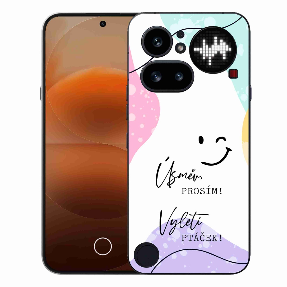 Gélový kryt mmCase na Nothing Phone (4a) - vtipný text 4 biele pozadie