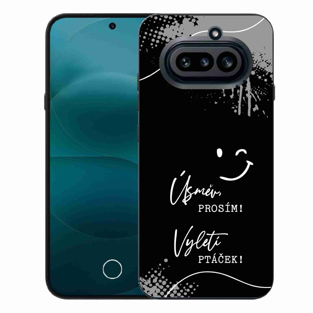 Gélový kryt mmCase na Nothing Phone (4a) - vtipný text 4 čierne pozadie