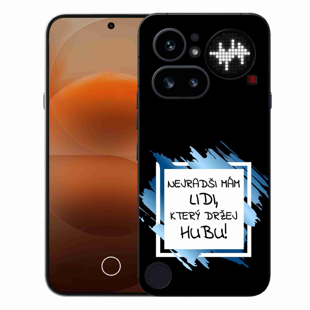 Gélový kryt mmCase na Nothing Phone (4a) - vtipný text 7 bieločierne pozadie
