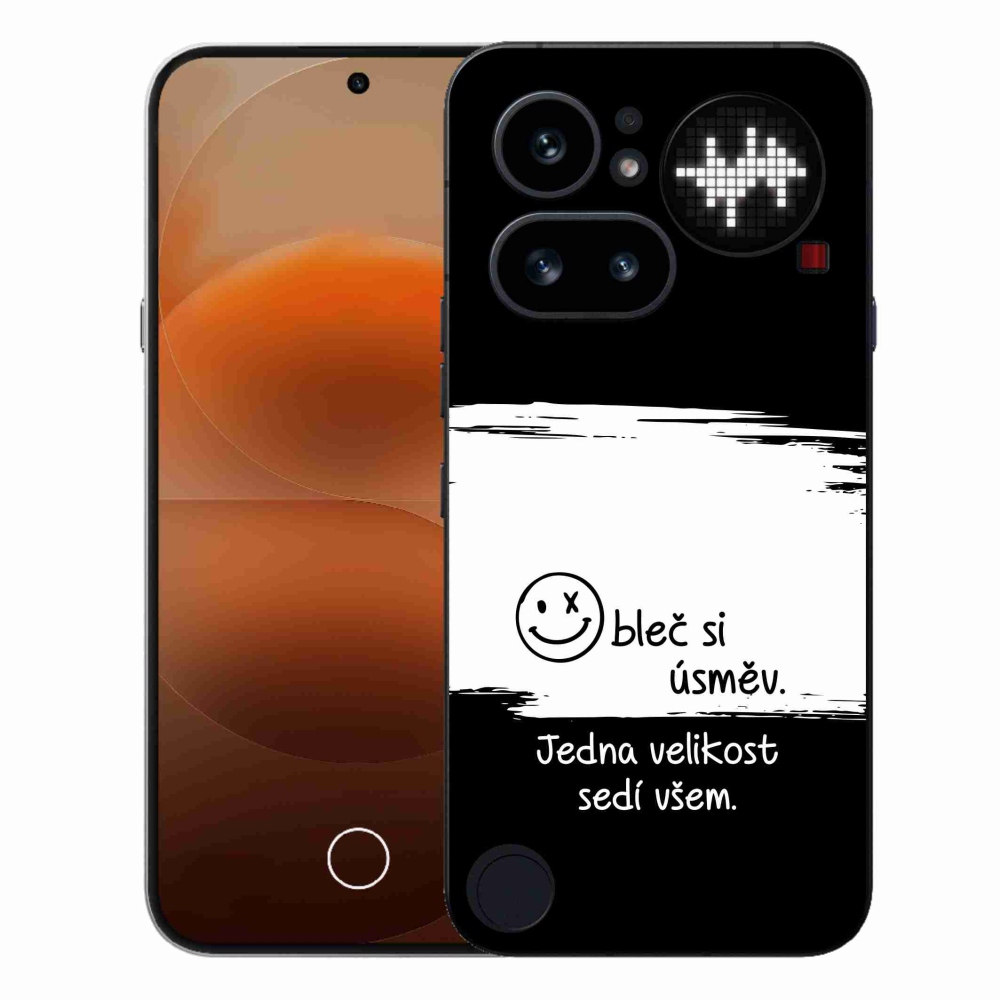 Gélový kryt mmCase na Nothing Phone (4a) - vtipný text 8 bieločierne pozadie