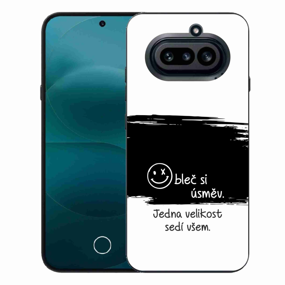 Gélový kryt mmCase na Nothing Phone (4a) - vtipný text 8 čiernobiele pozadie